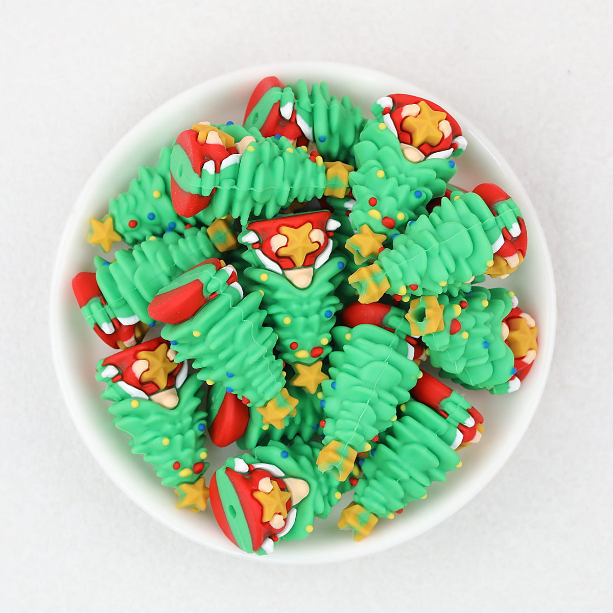 3D Christmas Gnome Silicone Focal Beads 20 pcs