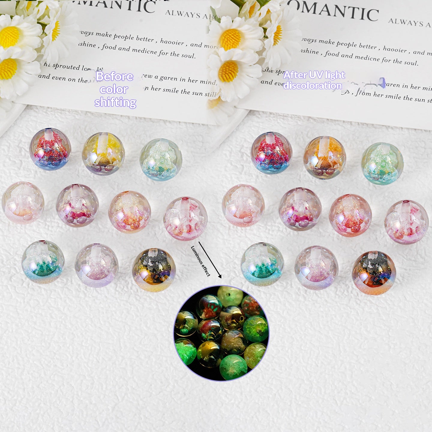 Clear Christmas Tree Inside Resin Beads 16mm Round Colorful 20pcs 3