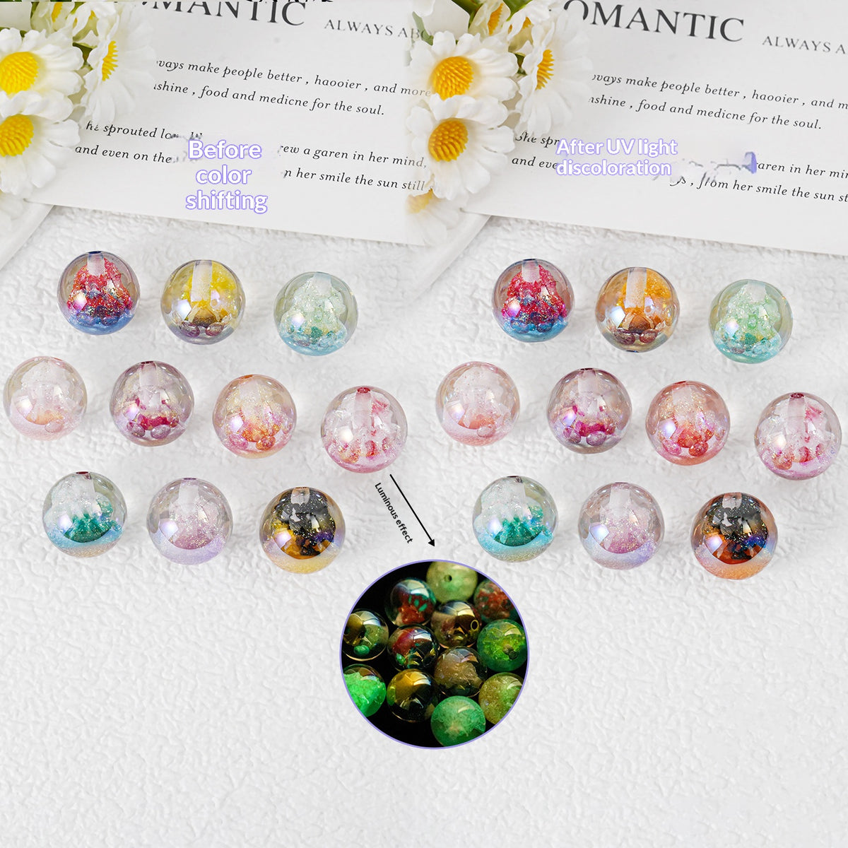 Clear Christmas Tree Inside Resin Beads 16mm Round Colorful 20pcs 3