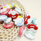 Silicone Focal Beads Cloud Rainbows Hearts Layered Design 20pcs 4