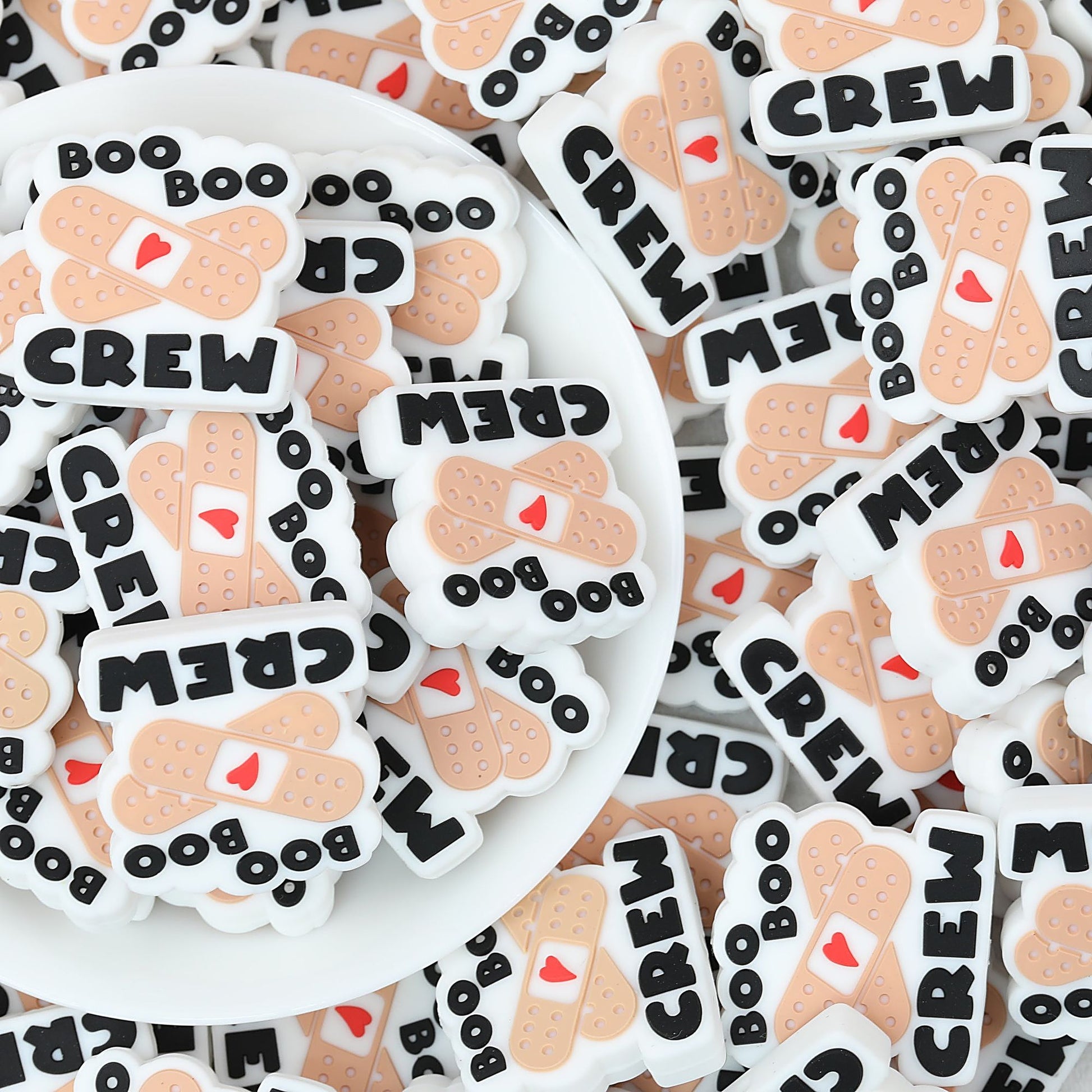 Silicone Bandage Design Focal Beads 20 pcs