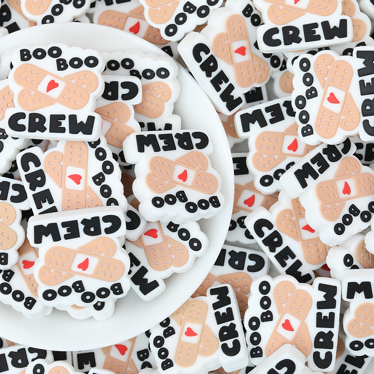 Silicone Bandage Design Focal Beads 20 pcs