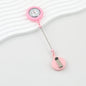 Beadable Retractable Badge Reel Watch Glow In The Dark Silicone Case Easy Pull Buckle - Candy Pink