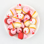 3D Heart Cream Top Cake Cup Silicone Focal Beads 20Pcs  2