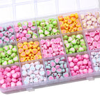 Colorful Heart Acrylic Beads 8x7mm Pastel Mixed 60pcs 3