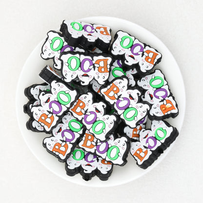 Halloween Boo Ghost Silicone Focal Beads 20pcs 2