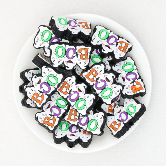 Halloween Boo Ghost Silicone Focal Beads 20pcs 2