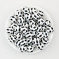 15mm Black and White Printed Round Silicone Beads 50pcs 3
