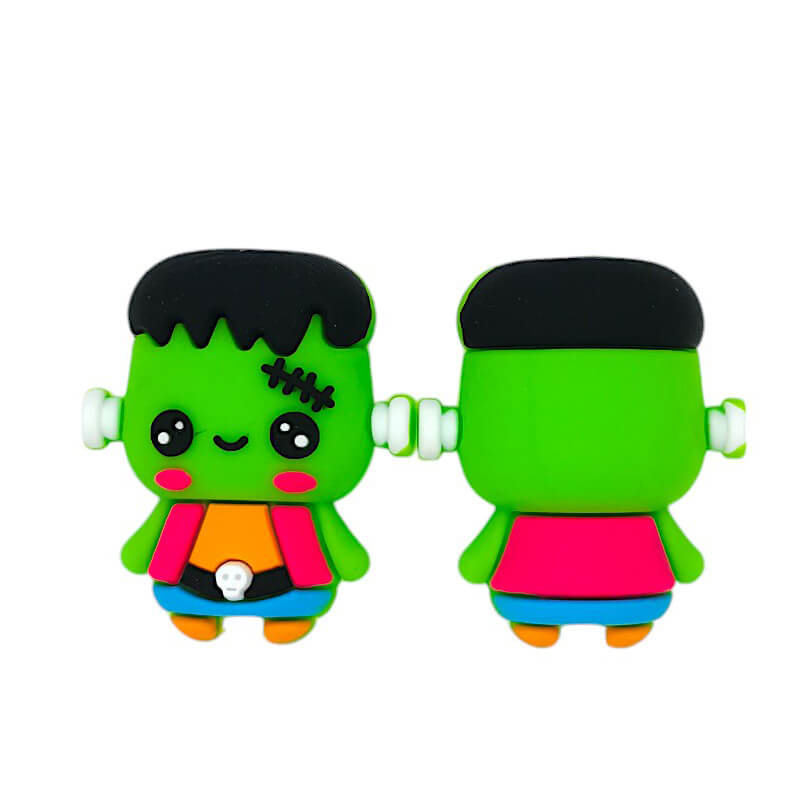 Silicone 3D Focal Beads Halloween Green Sprite Front Facing