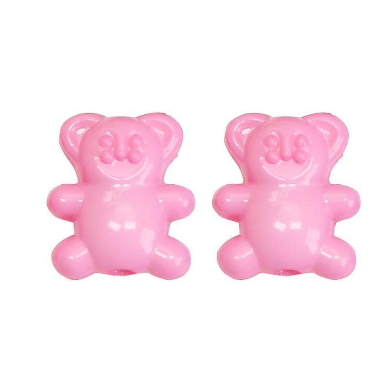 Colorful Bear Acrylic Beads 12x14mm Playful Design 20pcs 5