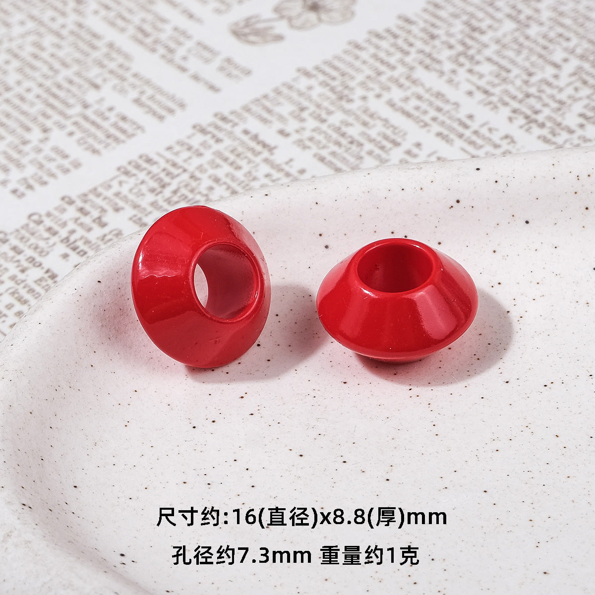 Colorful 16mm Large Hole Round Acrylic Spacer Beads 40pcs 5