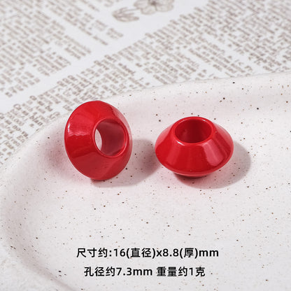 Colorful 16mm Large Hole Round Acrylic Spacer Beads 40pcs 5