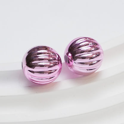 Plated Pumpkin Acrylic Beads 14mm Glossy Metallic Colors 50pcs 6
