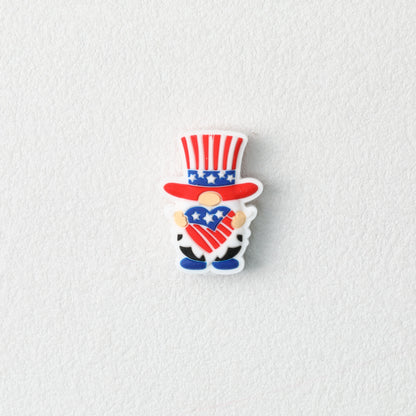 USA Independence Day Gnome Silicone Focal Beads 20pcs 3