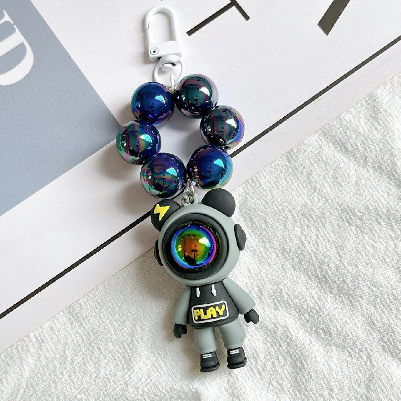 Acrylic Spaceman Beaded Keychain Colorful Astronaut Charm 7