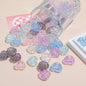 Transparent Heart Acrylic Beads 18x20mm Quilted Pastel 10pcs 12