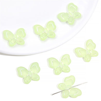 Transparent Frosted Butterfly Acrylic Beads 21x18mm Pastel Colors 20pcs 13
