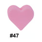 Colorful Pastel Mix Heart 14mm Silicone Beads Solid Color Matte Finish 50pcs 23