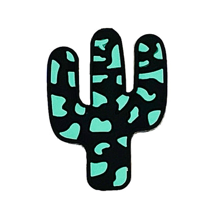 Silicone Focal Beads Cactus Bold Contrasting Patches 20pcs 5
