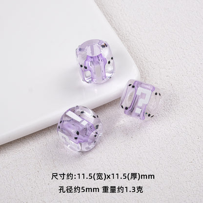 Transparent Dyed Core Acrylic Question Mark Cube Beads 20pcs 11mm 11