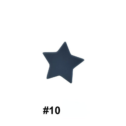 14mm Star Silicone Beads Solid Colors Matte Finish 50pcs 10