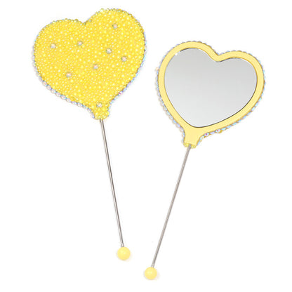 Beadable Heart Shape Handheld Makeup Mirror 10