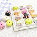 Painted Cake Acrylic Beads 14x20mm Colorful Dripping Icing 10pcs