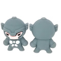 Silicone 3D Focal Beads Warrior Figure Gray Armored Front Facing
