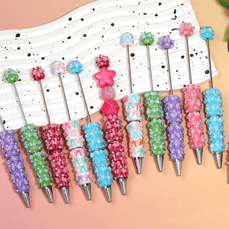 Clay Ribbon Butterfly Beadable Pen 5 Pcs