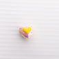 Hand Drawn Acrylic Heart Beads 19.4x17mm Pastel Faceted 5pcs 7