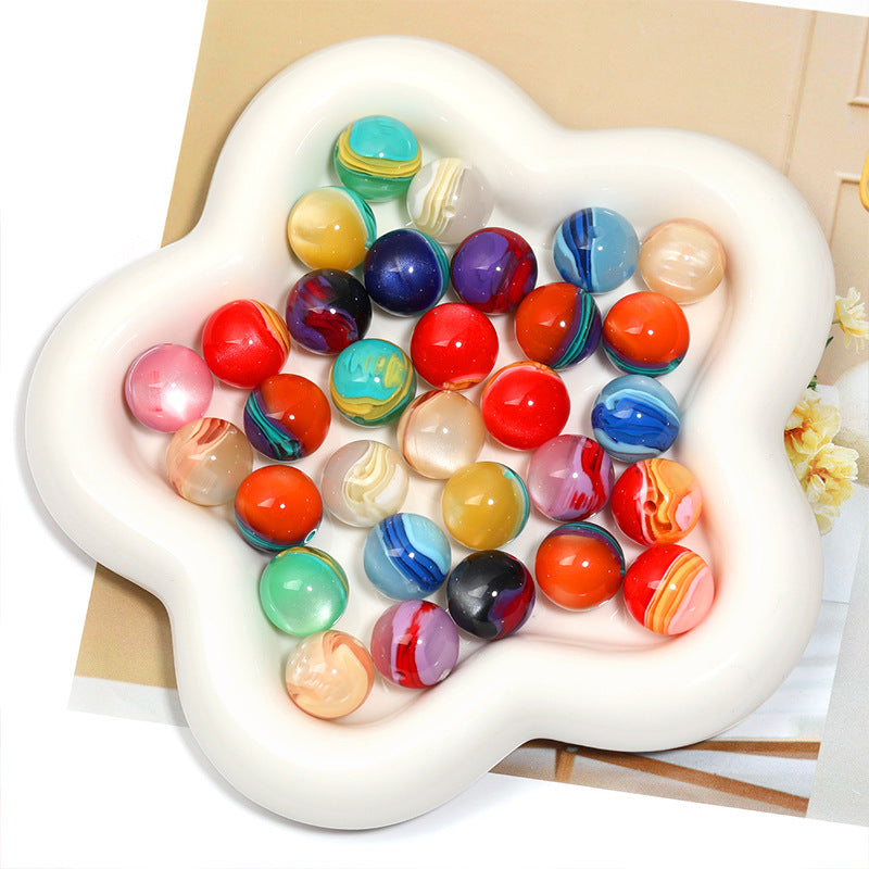 Colorful Layered Stripe Round Acrylic Beads 16mm 50pcs 2