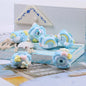Hand Painted Acrylic Beads 16mm Blue Tone 10pcs 7