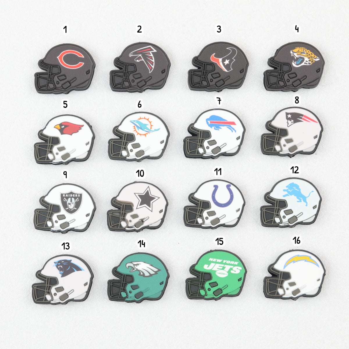 NFL Teams Silicone Focal Beads Football Helmet Design 20pcs