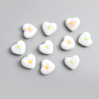 Heart Shape Flower Glass Beads 16mm 10pcs 3