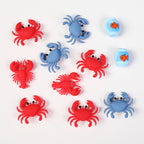 3D Crab Lobster Silicone Focal Beads Wholesale, Red Blue Marine Animal Designs
