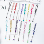 Beadable Keychain Mini Metal Bar Colorful Pendant 8 Centimeters