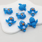 Blue 3D Bird Silicone Focal Beads 20 pcs