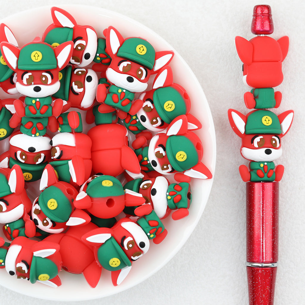 3D Mail Carrier Fox Silicone Focal Beads 20Pcs 
