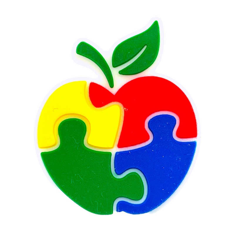 Silicone Focal Beads Puzzle Apple Colorful Interlocking 20pcs