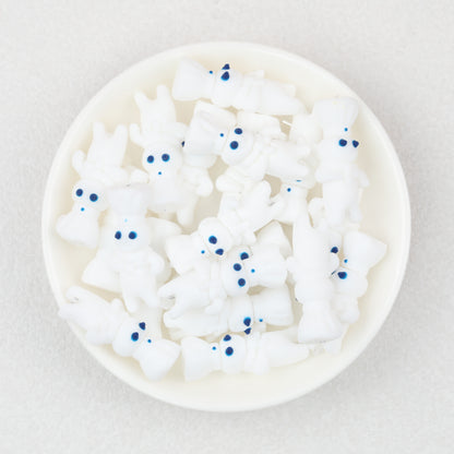 Chef Character 3D White Silicone Focal Beads 20pcs 2