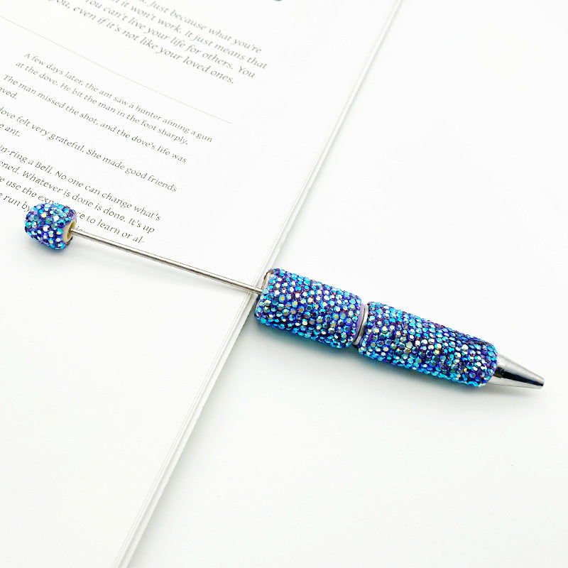 DIY Electroplated Colorful Rhinestones Beadable Pen 12