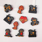 Silicone Focal Beads Valentine Sausage Dog I Love Dachshunds Heart 20pcs 5