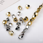 Irregular Square Acrylic Beads 10mm Imitation Metal 50pcs