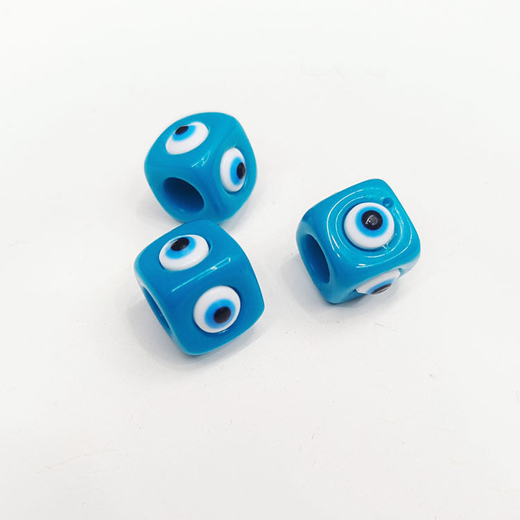Evil Eye Resin Tube Beads 12mm Glossy Colorful 20pcs 9