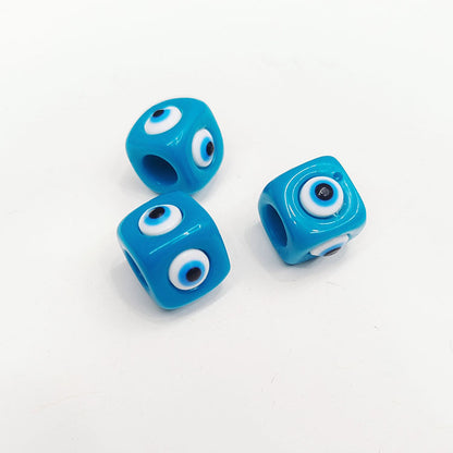 Evil Eye Resin Tube Beads 12mm Glossy Colorful 20pcs 9