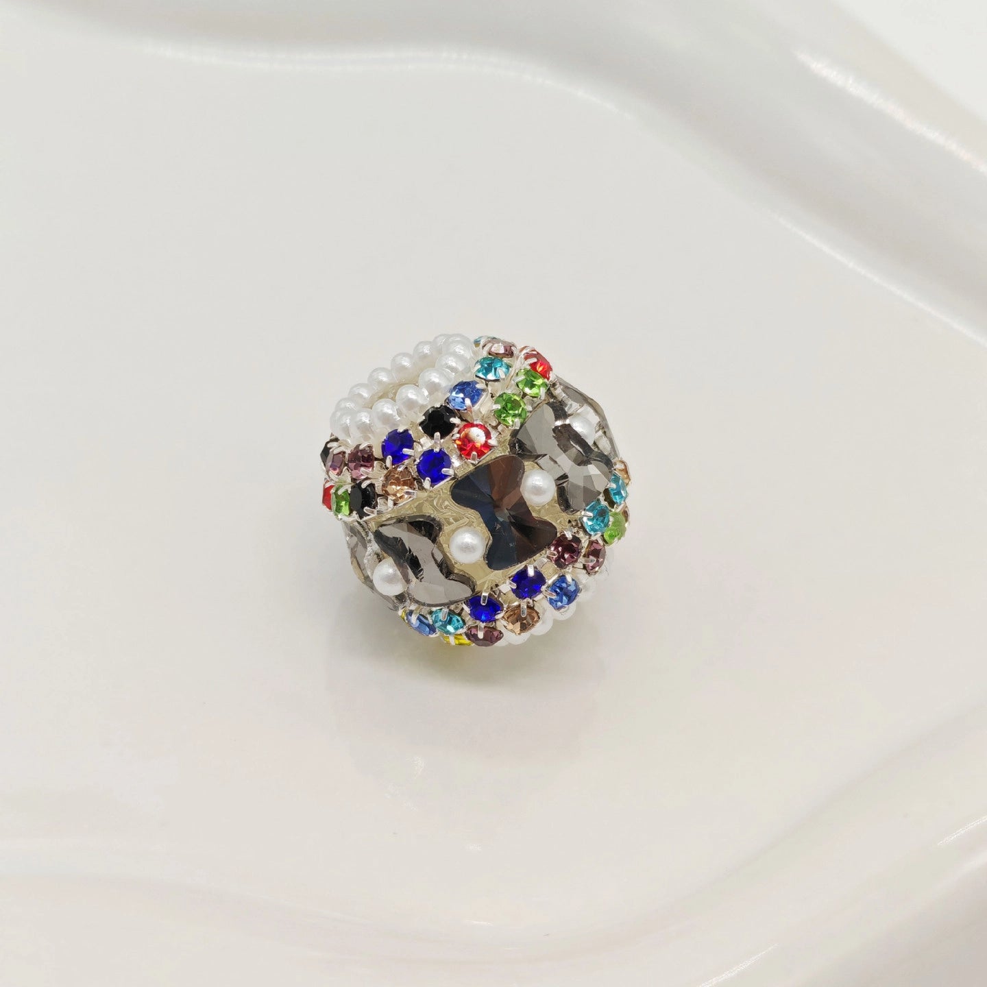 Full Rhinestone Bubblegum Rhinestone Beads 18mm Glam 4pcs 8