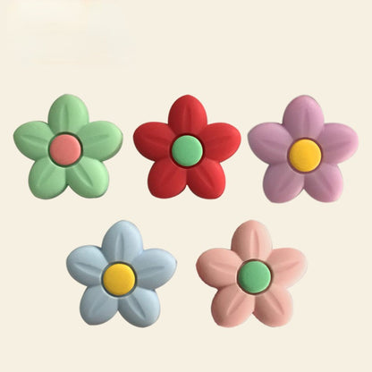 Silicone Focal Beads Flower Pastel Colors Center Dot 20pcs