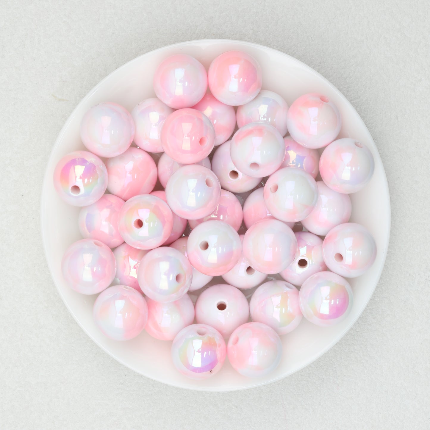 Marbled Pattern Acrylic Round Beads 16mm 50pcs 5