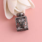 Fancy Alloy Perfume Bottle Charm Beads with Heart and Rhinestones 2pcs 31