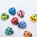 Colorful Ladybug Ceramic Beads 14mm Hand Painted Glazed 10pcs 2